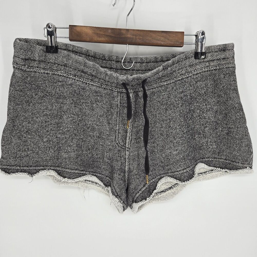 Alexander Wang Grey Shorts Medium French Terry Frayed Rolled Hem